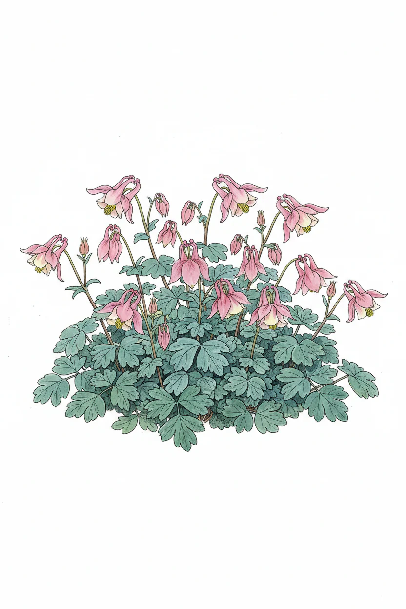 Aquilegia flabellata <br>JAPANESE FAN COLUMBINE MAGIC PINK