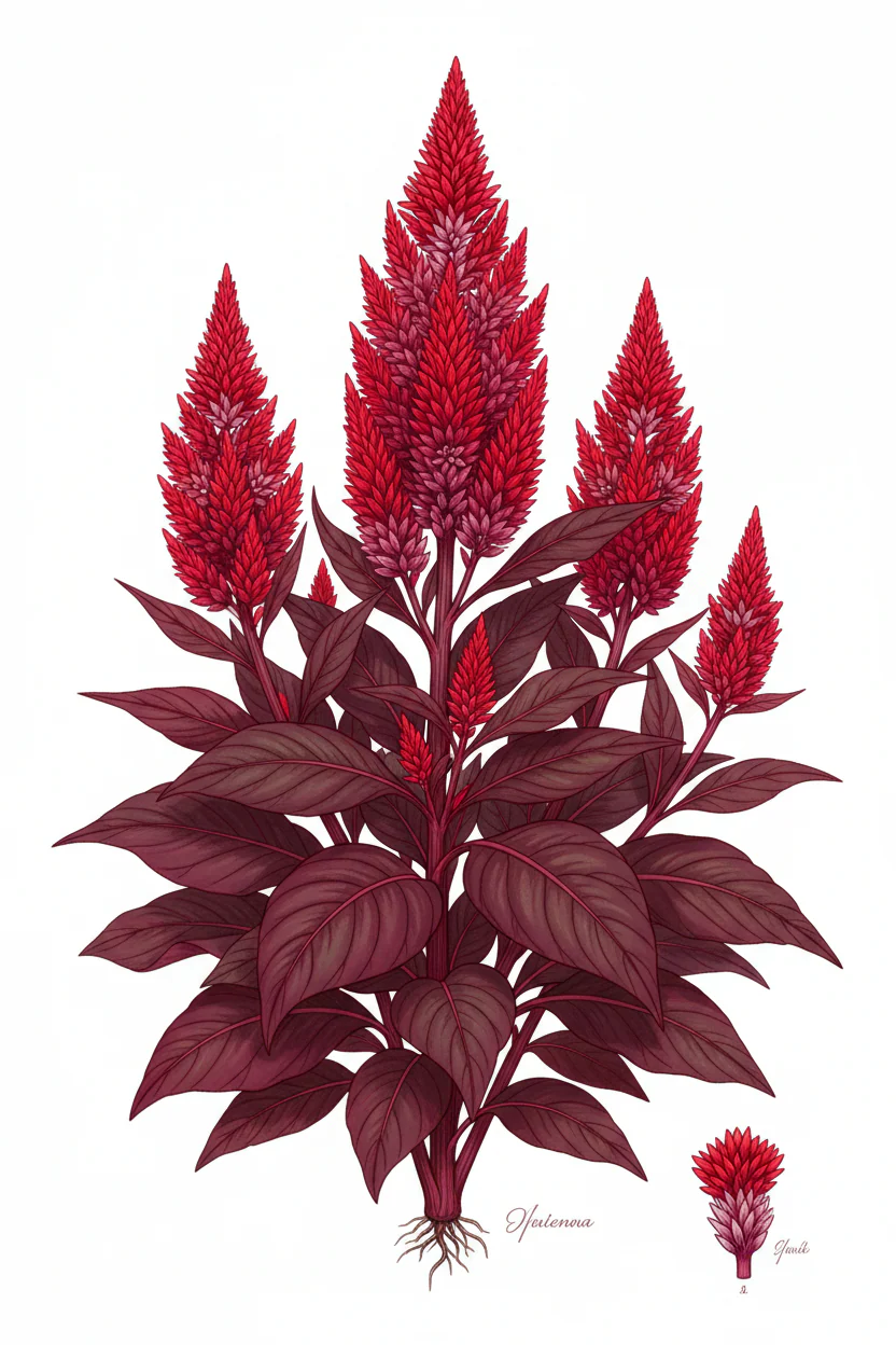 Celosia argentea plumosa <br>CELOSIA DRAGON'S BREATH