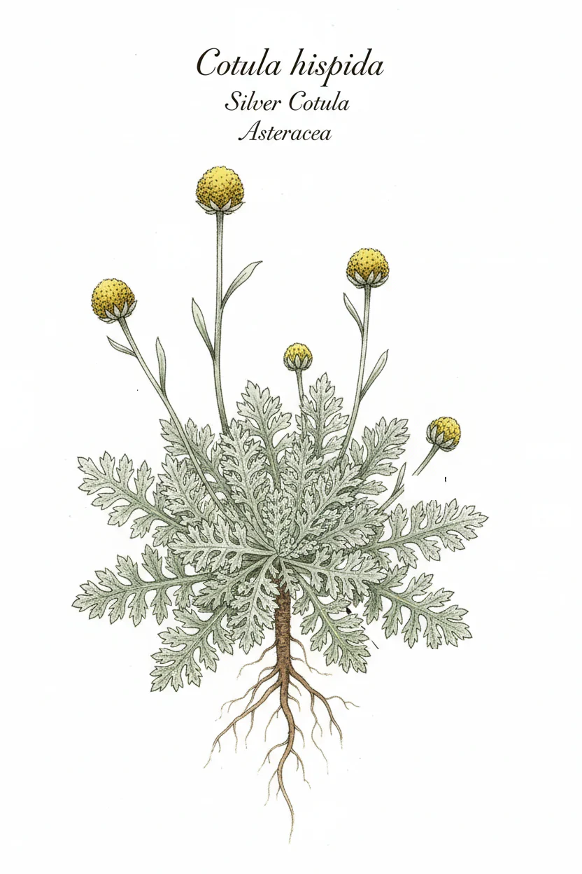 Cotula hispida <br>SILVER COTULA