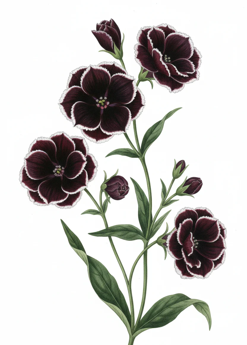 Dianthus <br>DIANTHUS BLACK AND WHITE 'CHIANTE'