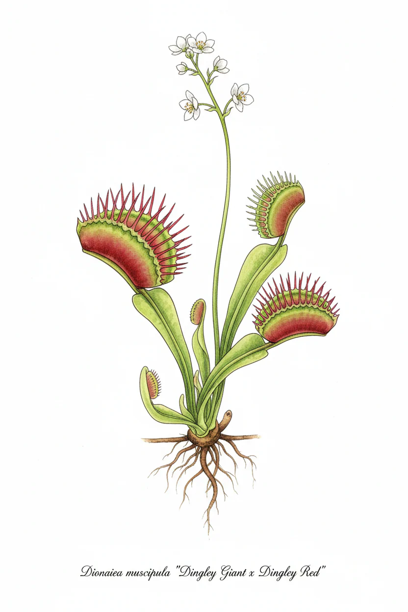 Dionaea muscipula <br>VENUS FLYTRAP DINGLEY GIANT x DINGLEY RED