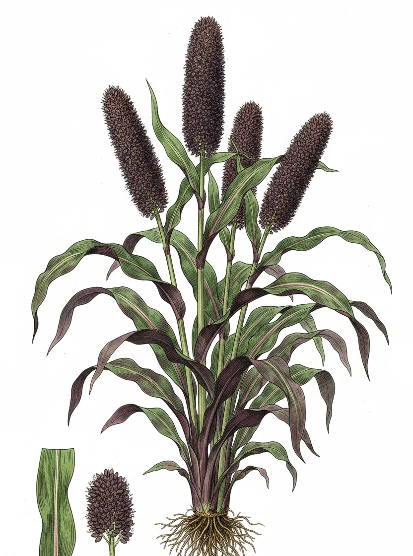 Pennisetum glaucum, Cenchurs americanus <br>JESTER ORNAMENTAL MILLET